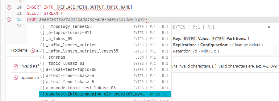 SQL editor auto-complete menu